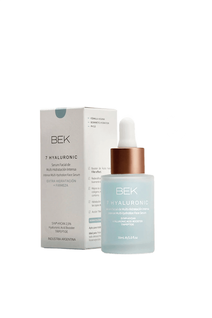 BEK 7 HYALURONIC | Serum Facial de Hidratación Intensa. Para pieles oleosas, mixtas y maduras. BOOSTER DE HIALURÓNICO
